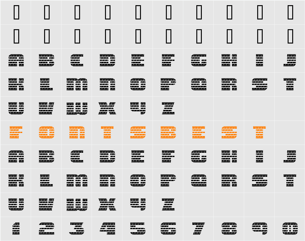 Eagle GT II Character Map