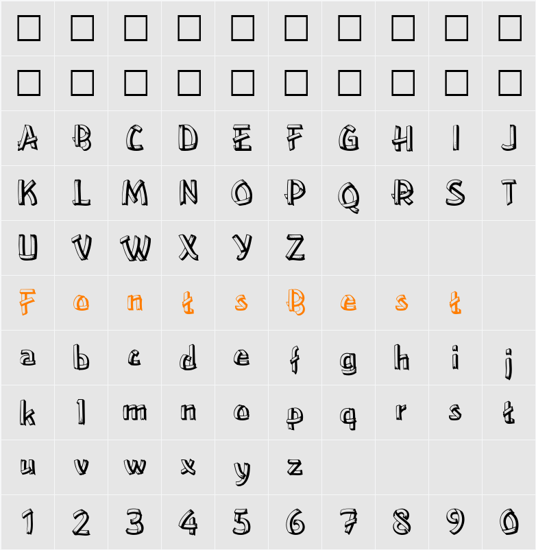 LowerEast Character Map