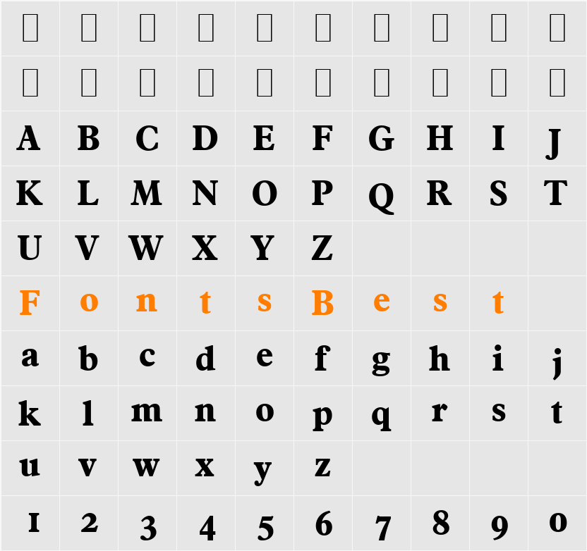 Francisco-Serial-ExtraBold Character Map