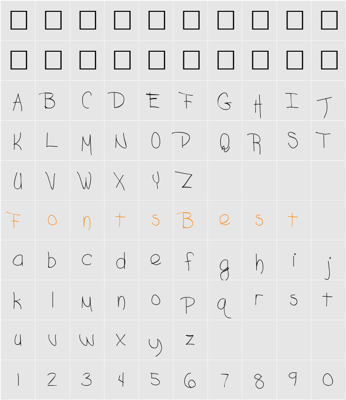 BlazingHeat9 ttcon Character Map