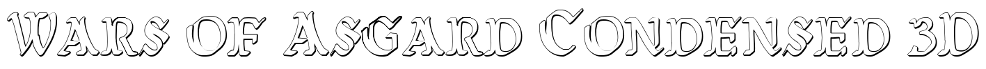 Wars of Asgard Condensed 3D Font Image