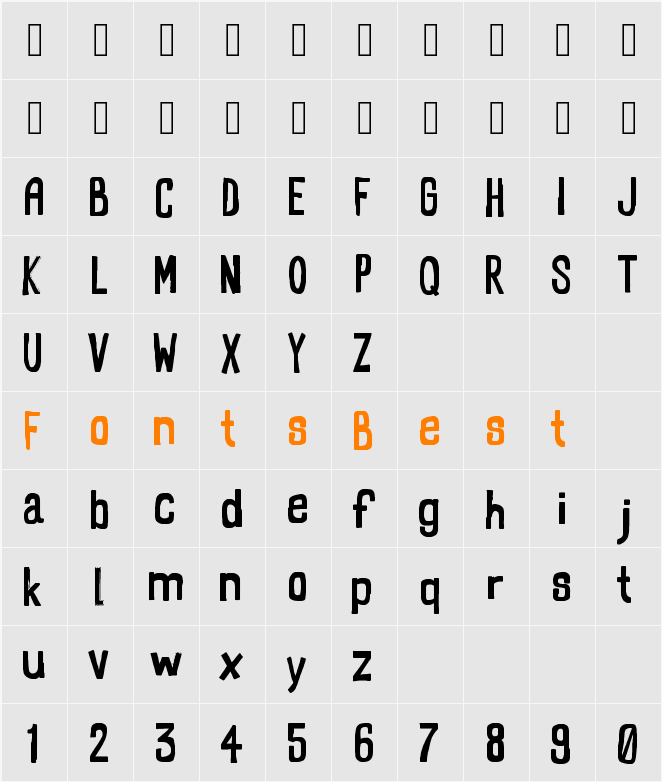 RectoFilled Character Map