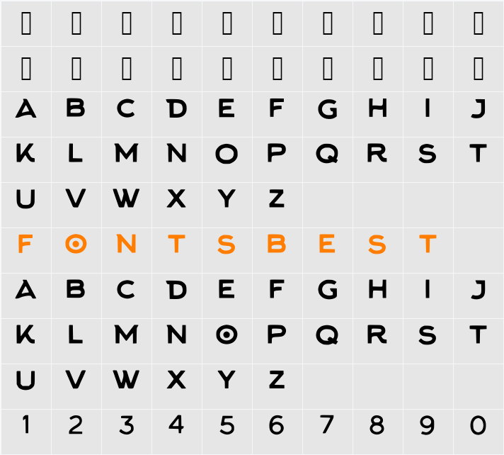 Jacked_Font Character Map