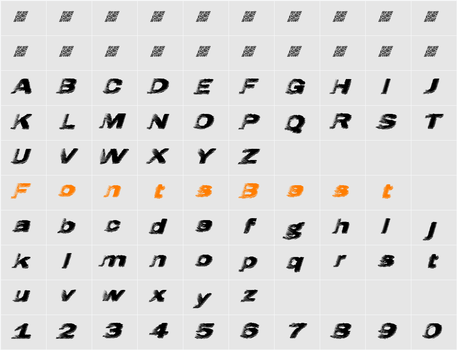Hatch Character Map