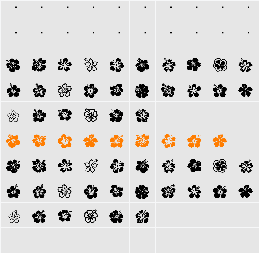 Hibiscus Character Map