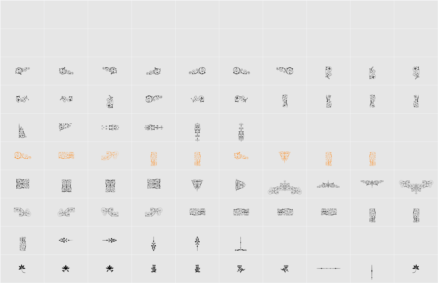 Soft Ornaments Seven Character Map