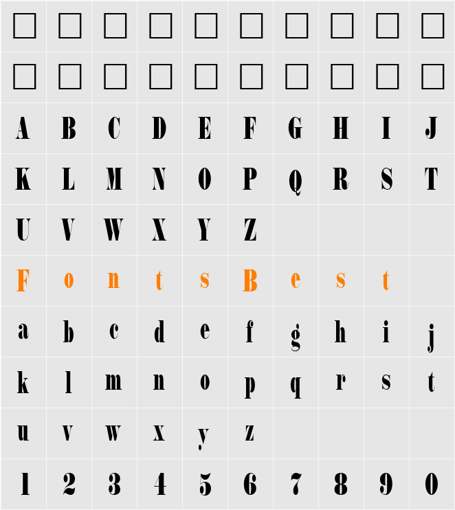 PT Cargo Compressed Character Map