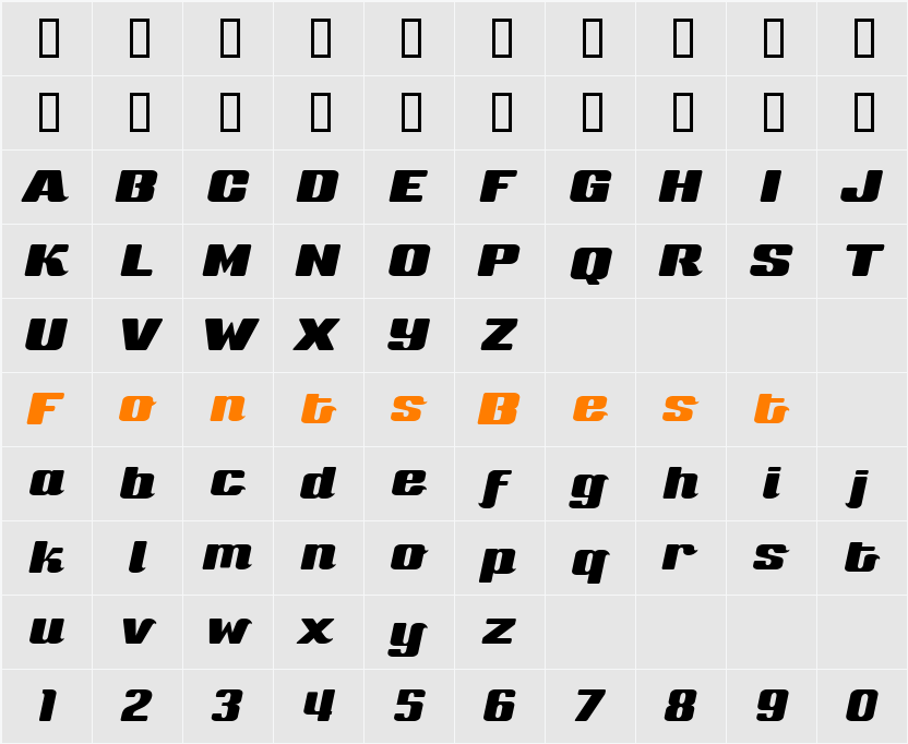 Sneakers Script Medium Character Map
