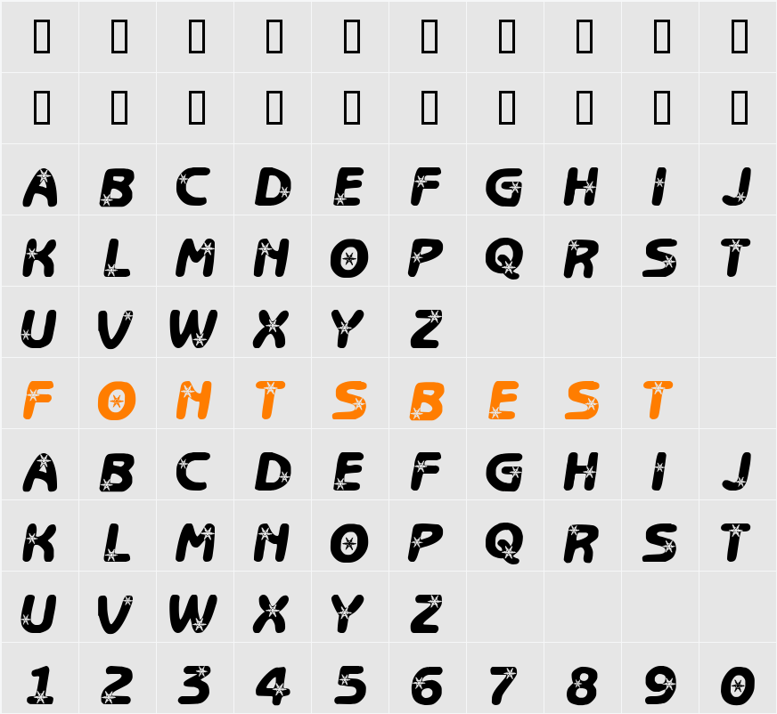LCR Itz Snowflakes Character Map