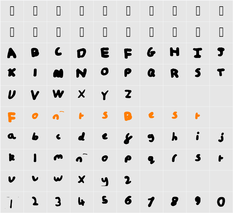 whiteboard_sample Character Map