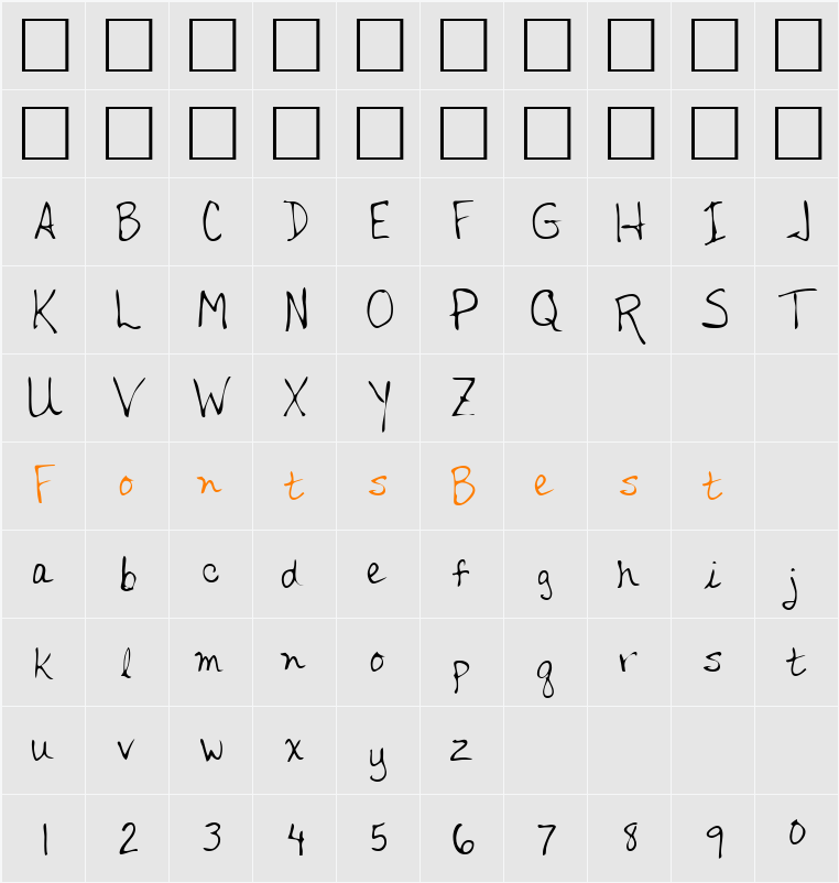 LEHN127 Character Map