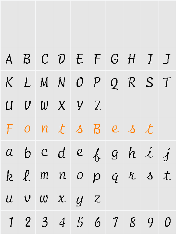 Script-Normal-I Character Map