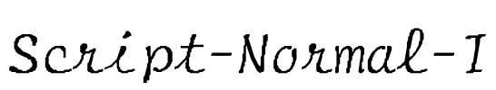 Script-Normal-I Font Image
