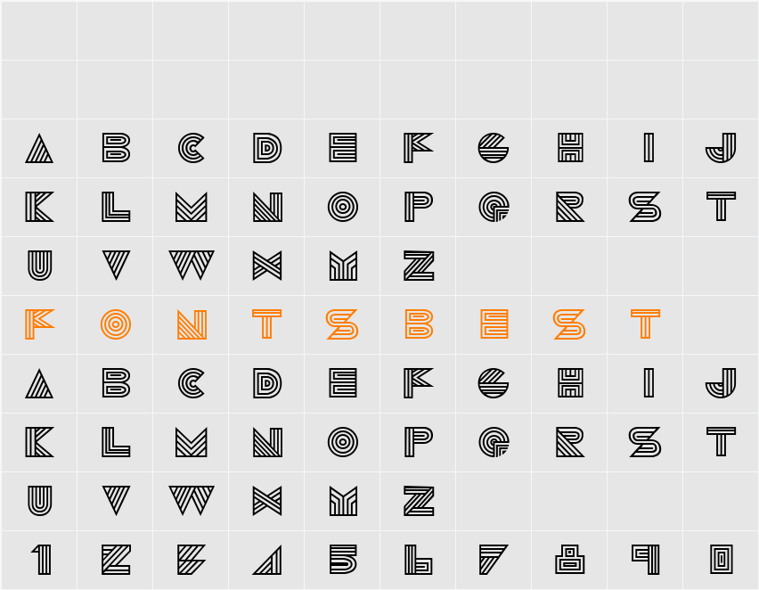 Talie Character Map