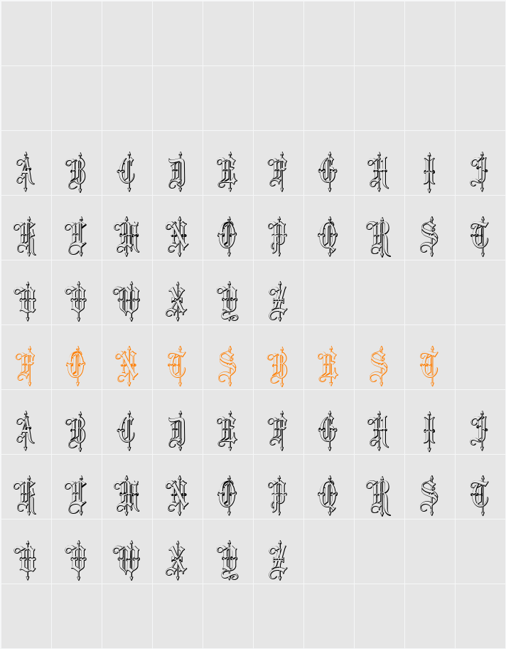 Leothric Beveled Character Map