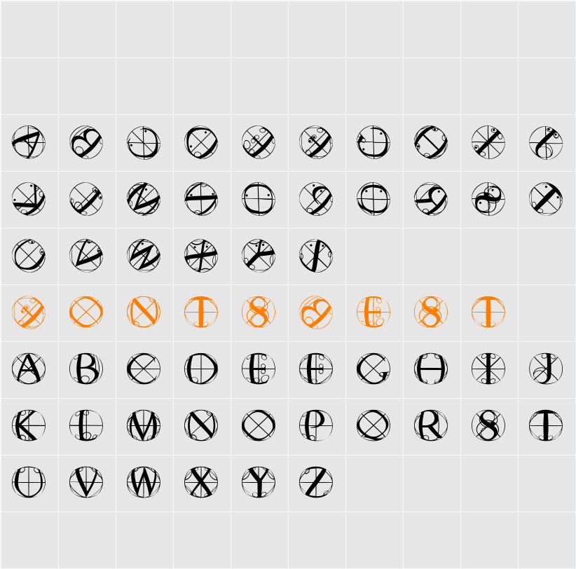 RodauButtons Character Map