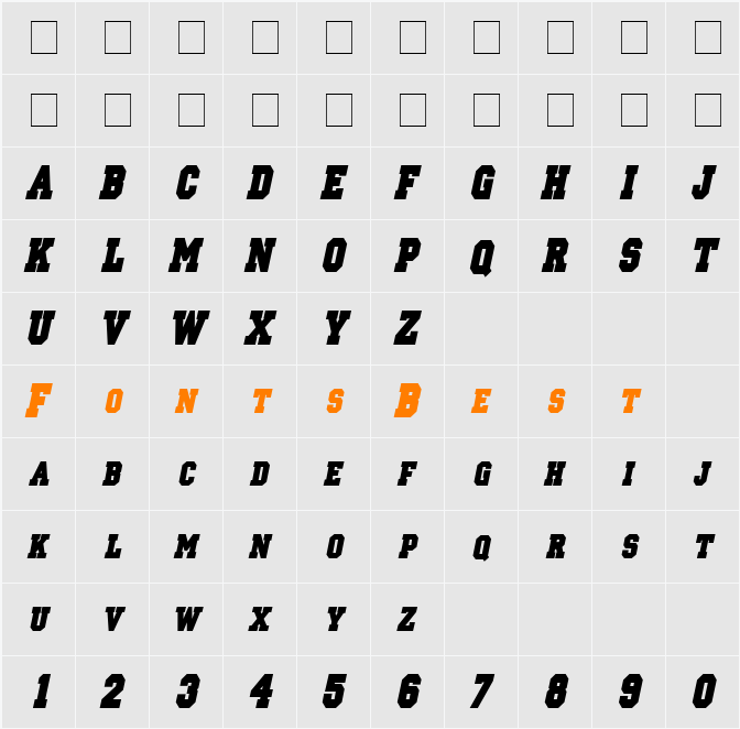 Princeton solid Condensed Character Map