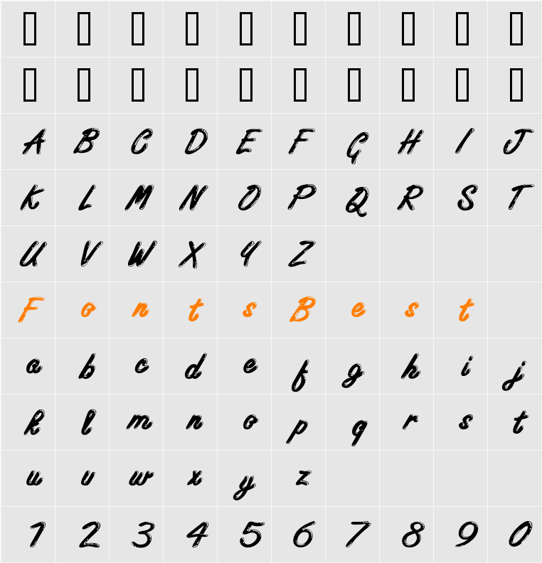 Encino Extended Character Map