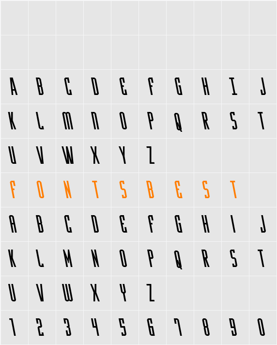 Y-Files Leftalic Character Map