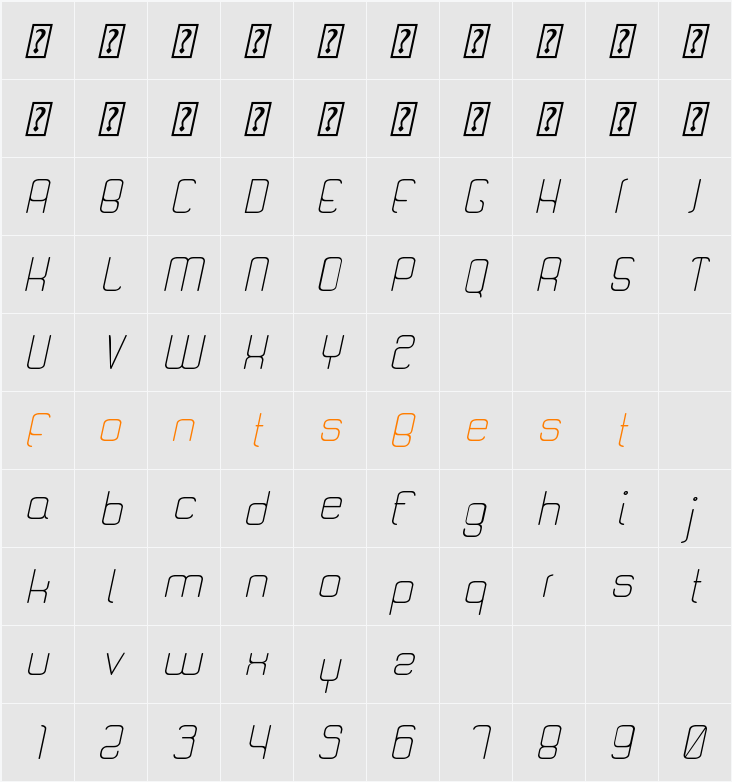 Quattro Character Map