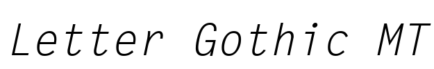 Letter Gothic MT Font Image