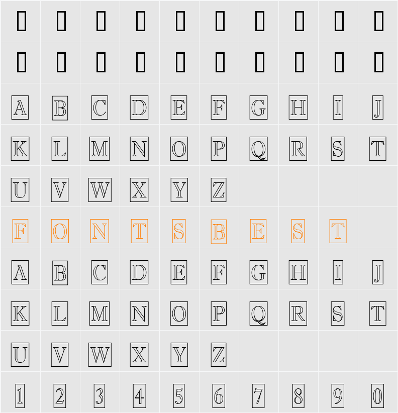 a_AntiqueTitulTrCmOtl Character Map
