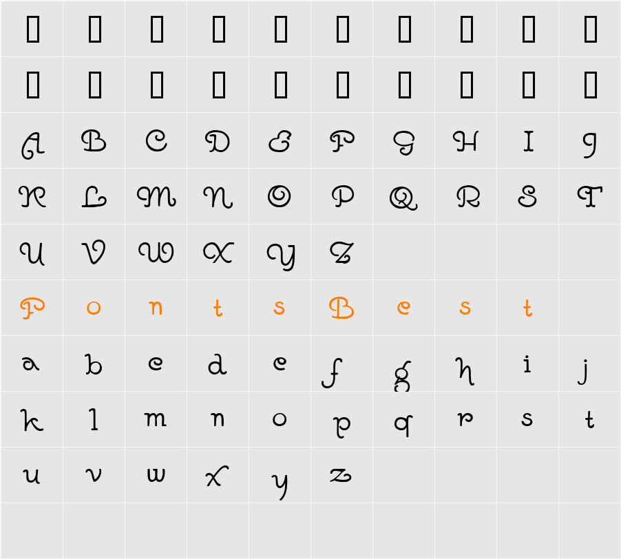 Goddard Demo Character Map