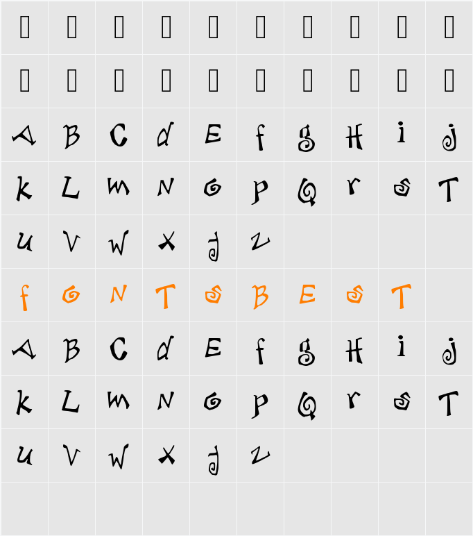 debjagged Character Map