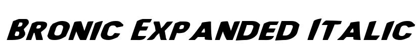 Bronic Expanded Italic Font Image