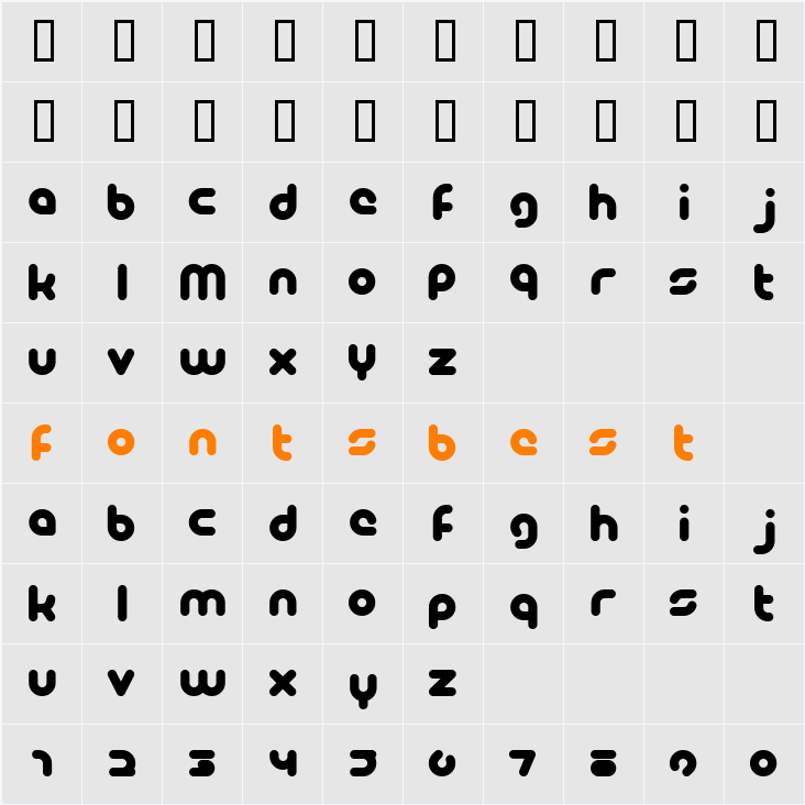 PicoBlack Character Map