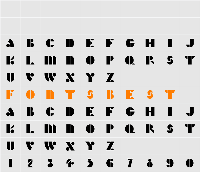HFF Hunts Deco Character Map