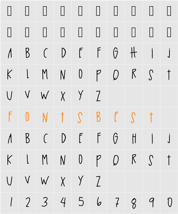 BlackTinBox Character Map