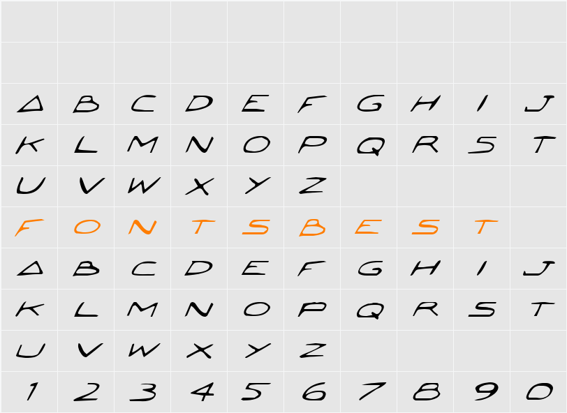 Jetta Italic Character Map