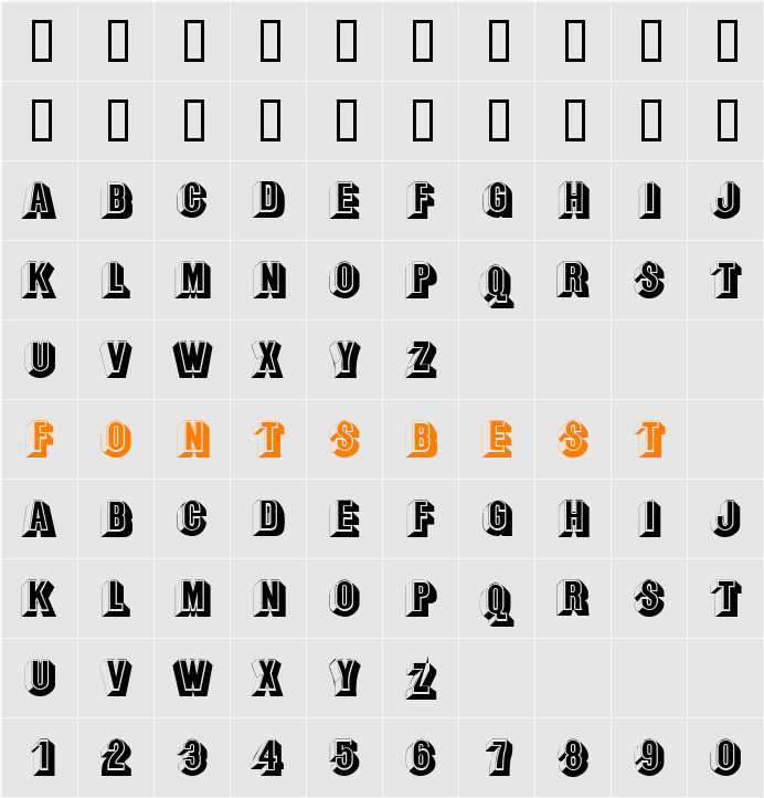 ParapaDisplayCapsSSi Character Map