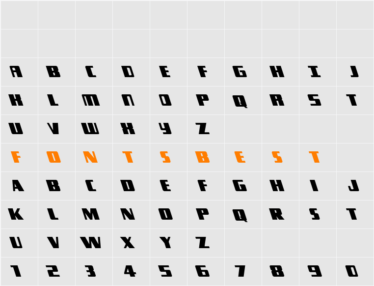 Typhoon Leftalic Character Map