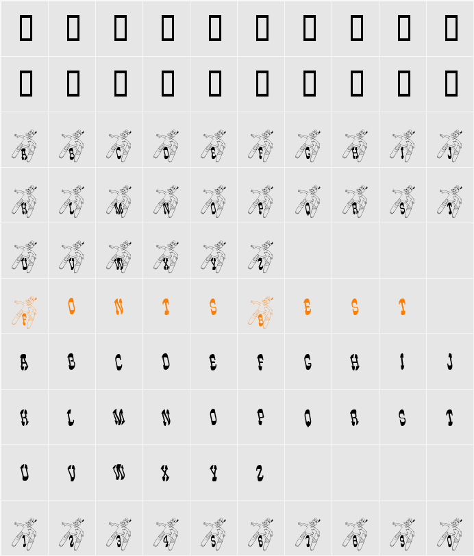 Skiing Character Map