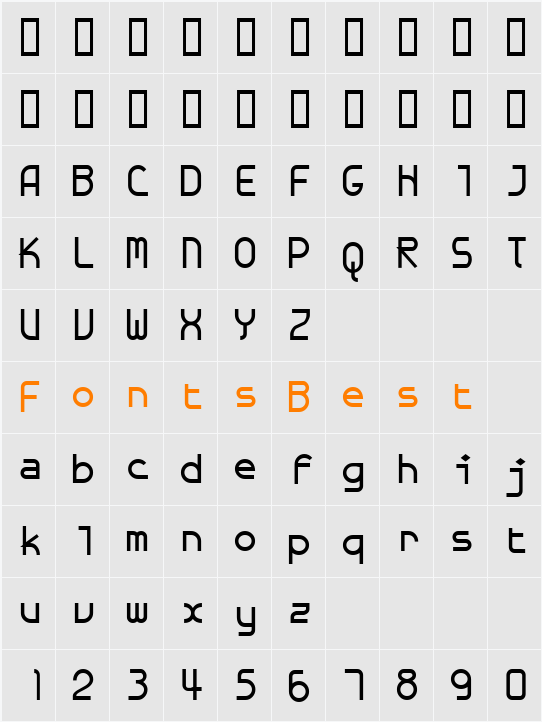 GalexicaMono Character Map