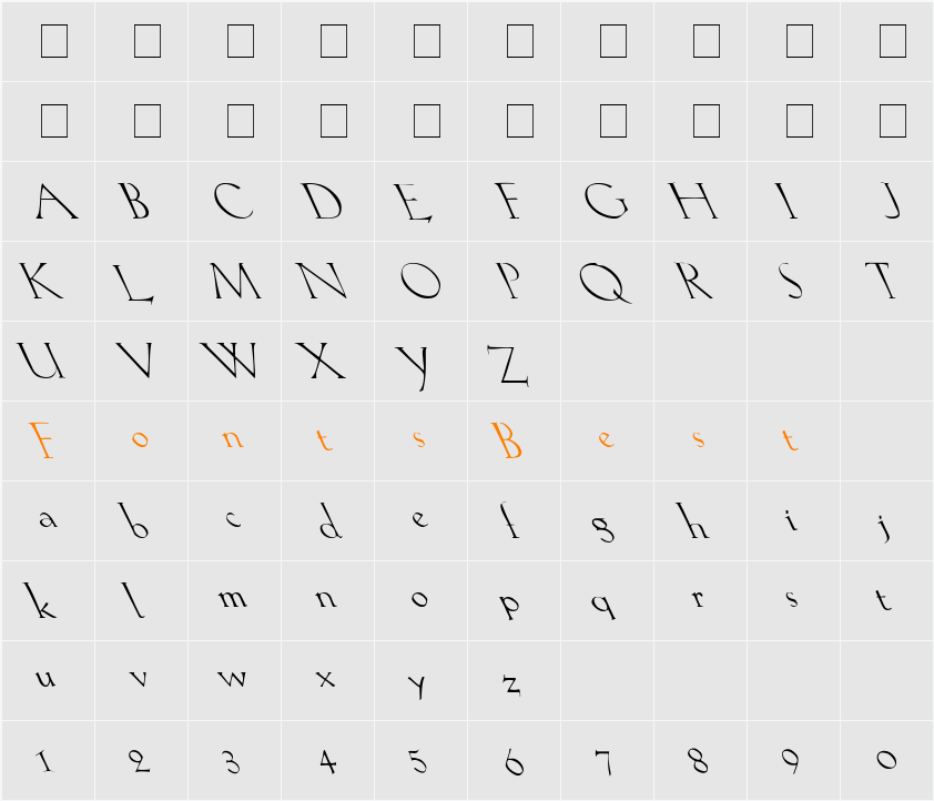 Lilith-Light Left Character Map