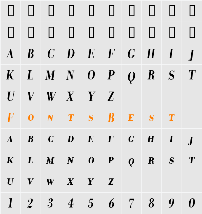 Donatora Display SC Character Map