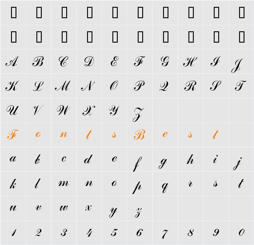 JournalScriptSSi Character Map