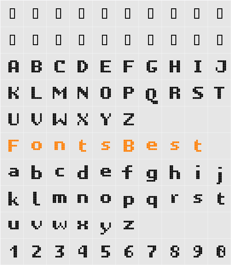 Unibody 8 Character Map