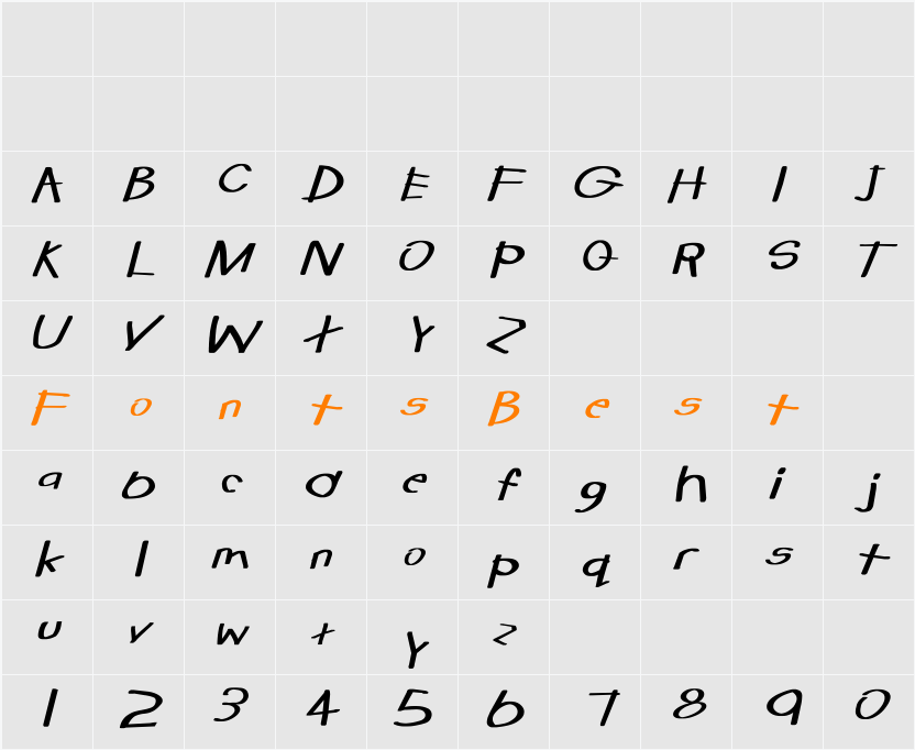 655-CAI978 Character Map