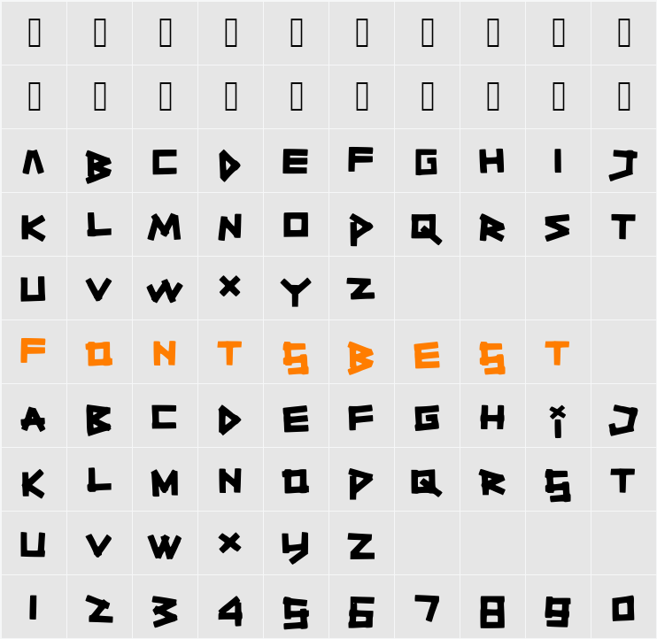 TitikTapettf Character Map