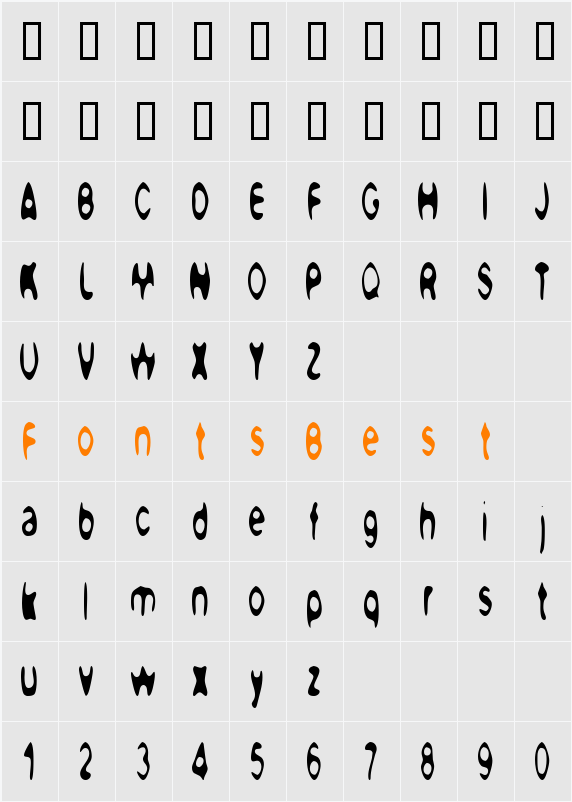Spooknic Character Map