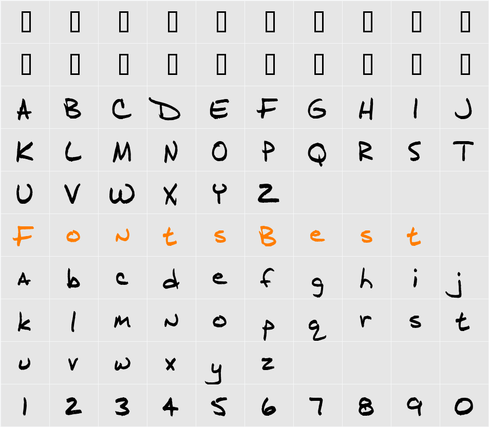 j.d. Character Map
