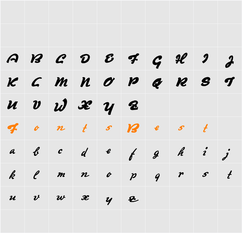Derradeira Character Map