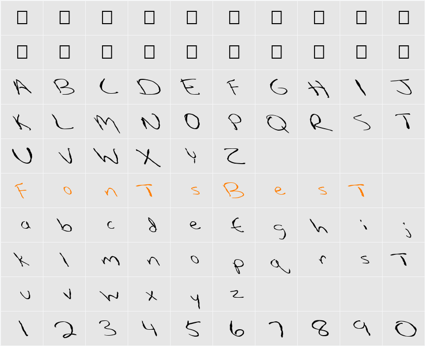 FZ HAND 12 MANGLED LEFTY Character Map