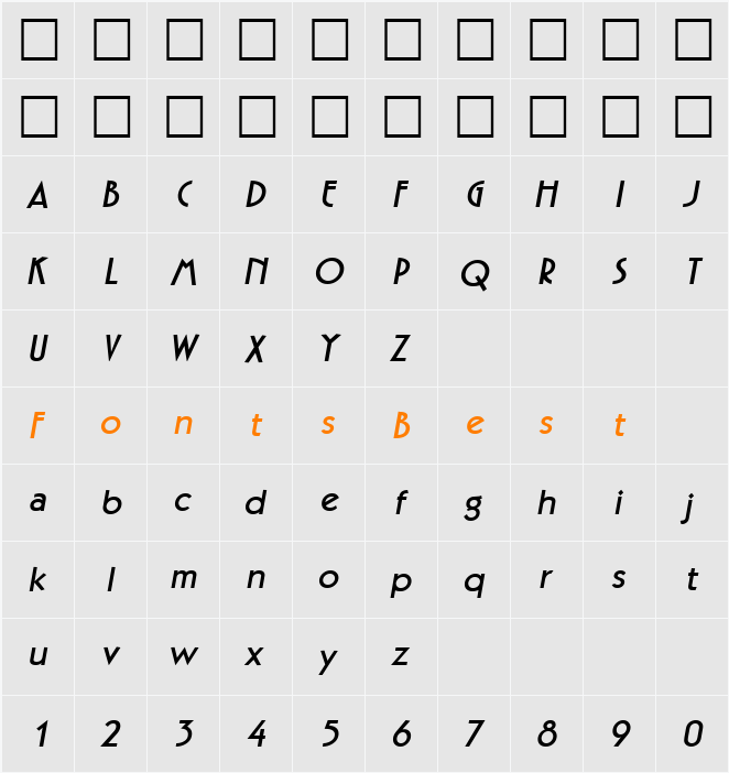 PSL-Jarin Character Map