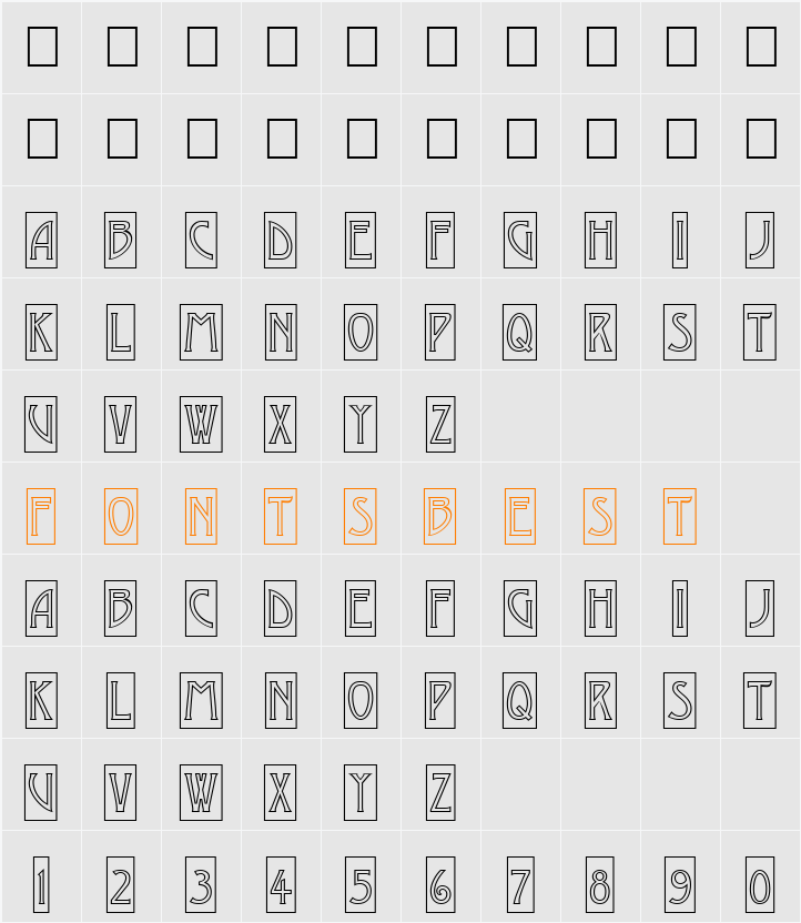 a_ModernoCmOtl Character Map
