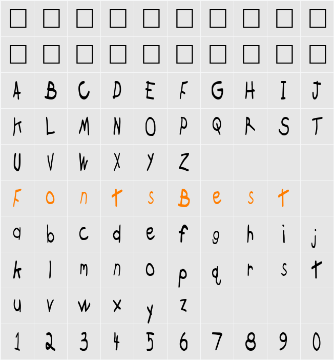 Broken Character Map
